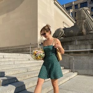 COPY - Reformation Green Floral Mini Dress